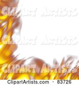 Corner Border of Blurred Flames over White