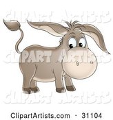 Cute Brown Baby Donkey with Long Ears