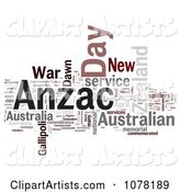 Gray Red and Black Anzac Day Word Collage