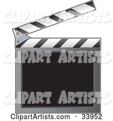 Open Clapperboard with a Blank Writing Area