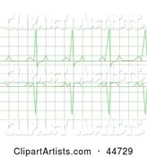Regular Green Heart Rhythm Electrocardiogram ECG Graph