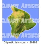 Shaded Relief Map of Big Island Hawaii