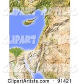 Shaded Relief Map of Palestine