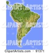 Shaded Relief Map of South America