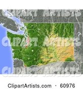 Shaded Relief Map of the State of Washington