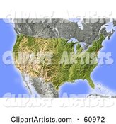 Shaded Relief Map of the United States