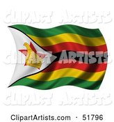 Wavy Zimbabwe Flag