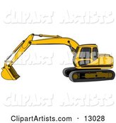 Yellow Trackhoe Excavator