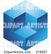 Abstract Blue Cube Logo Icon
