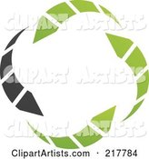 Abstract Green and Black Circle Arrow Logo Icon