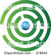 Abstract Green and Blue Maze Logo Icon Design