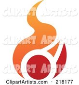 Abstract Red and Orange Fire Logo Icon - 2