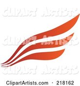 Abstract Red and Orange Wing or Flow Logo Icon