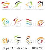 Abstract Spiral and Swoosh Logos