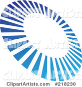 Abstract Tilted Blue Line Circle Logo Icon