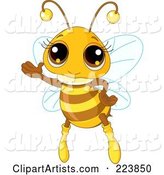Adorable Honey Bee Waving