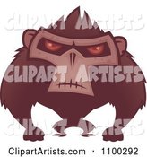 Angry Ape with Red Eyes