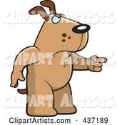 Angry Dog Standing and Pointing His Finger to the Right