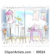 Artistic Scene of a Fashion Designer Shop