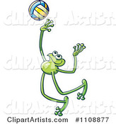 Athletic Volleyball Player Frog