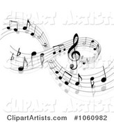Background of Staff and Music Notes - 2