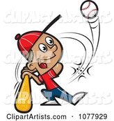 Baseball Player Swinging His Bat