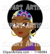 Beautiful Black Woman with an Afro and Headband