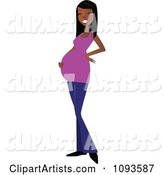 Beautiful Pregnant Indian Woman Holding Her Baby Bump