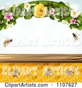 Bees and Honeycombs with Flowers 4