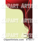 Beige and Red Coffee Background with Red Steam on the Right Edge