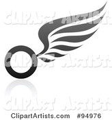 Black and Gray Wing Logo Design or App Icon - 1