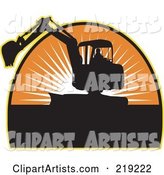 Black and Orange Excavator Logo