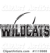 Black and White American Football and Wildcats Team Text