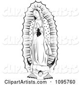 Black and White Angel Under the Virgin of Guadalupe