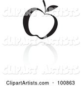 Black and White Apple Icon