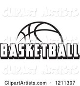 Black and White Ball with BASKETBALL Text