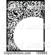 Black and White Border and Vine Scrolls