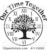 Black and White Family Reunion Tree Clock with Our Time Together Text