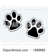 Black and White Pet Paw Prints