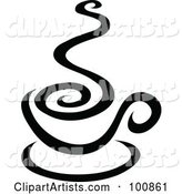 Black and White Steam Mocha Logo