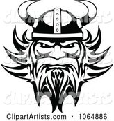 Black and White Tough Viking - Royalty Free Illustration