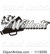 Black and White Wildcats Cheerleader Design