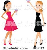 Black and White Women Toasting in Dresses