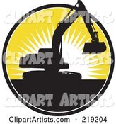 Black and Yellow Excavator Logo