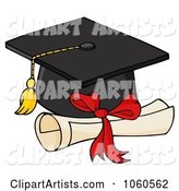 Black Graduation Cap and Diploma