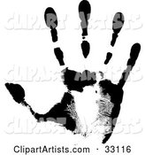 Black Hand Print Showing the Skin Patterns