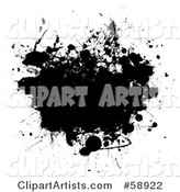 Black Ink Splatter Background on White - Version 3