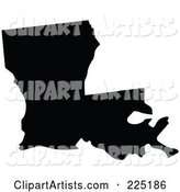 Black Silhouette of Louisiana, USA