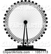 Black Silhouetted London Eye
