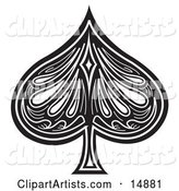 Black Spade on a Playing Card